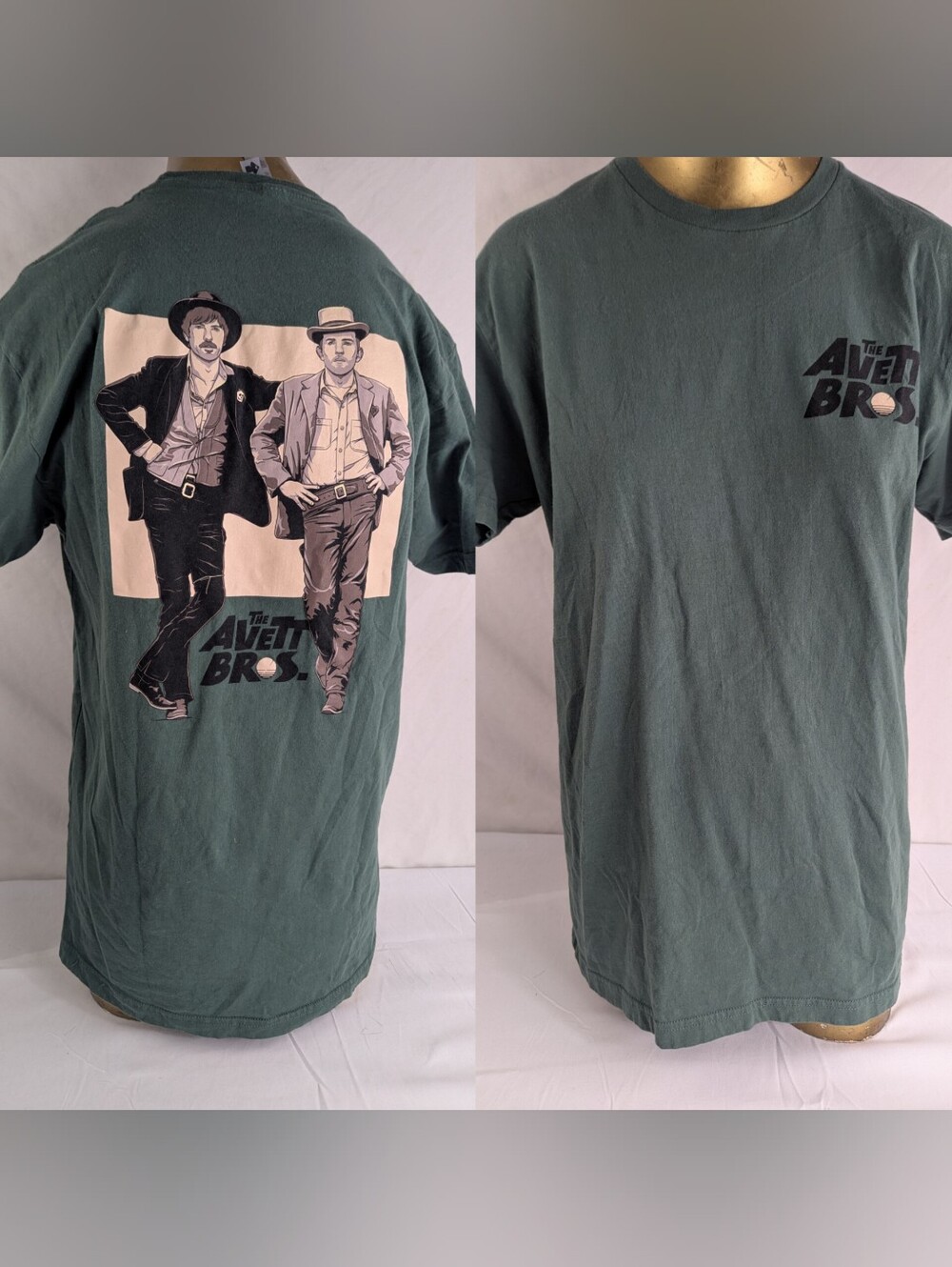 The Avett Bros Butch Cassidy And The Sundance Kid Green Tee Medium